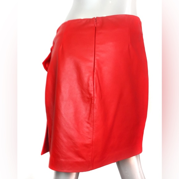 Zara Skirts Zara Red Faux Leather Skirt Poshmark